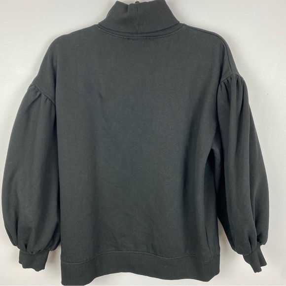 Zara Knit Bell Sleeve Cotton Oversized Turtleneck Sweater Small Black - Picture 7 of 11